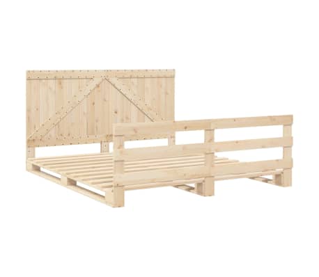 vidaXL Bed Frame without Mattress with Headboard 180x200 cm Super King Solid Wood