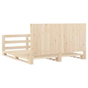 Rám postele s čelem 200 x 200 cm masivní borové dřevo - obrázek 9