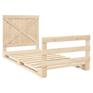Rám postele s čelem 100 x 200 cm masivní borové dřevo - obrázek 3