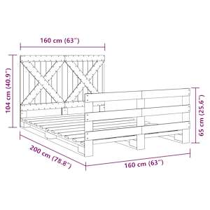 Rám postele s čelem 160 x 200 cm masivní borové dřevo - obrázek 11