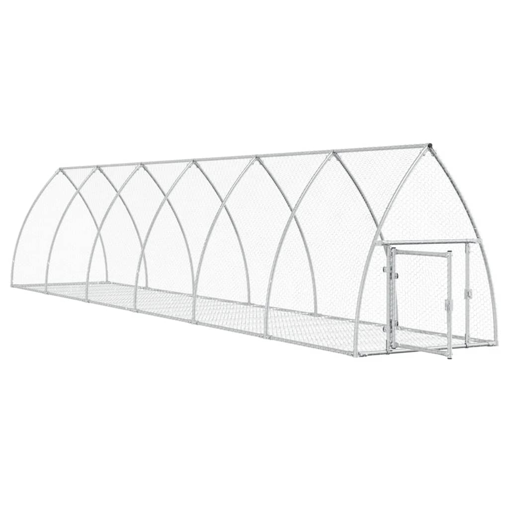 vidaXL szürke horganyzott acél nyúlketrec 600 x 105 x 120 cm