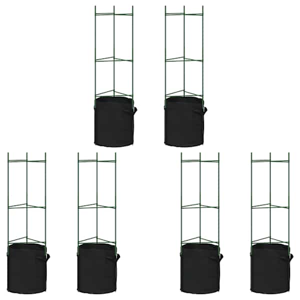 vidaXL tomatitaime tugi koos taimekotiga 6 tk, 116 cm, teras ja PP