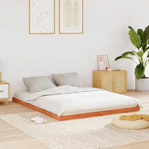 Posteljni okvir voščeno rjav 150x200 cm trdna borovina