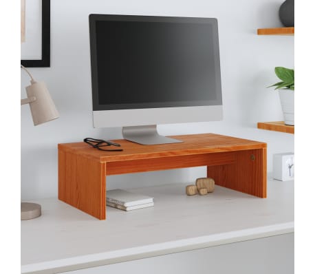 vidaXL Monitorst&auml;nder Wachsbraun 50x27x15 cm Massivholz Kiefer