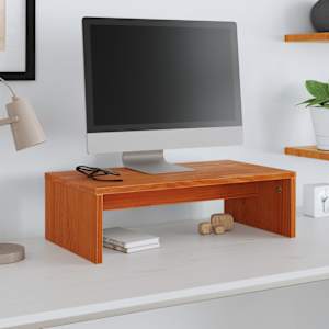 Stojan na monitor voskově hnědý 50x27x15 cm masivní borovice - obrázek 3
