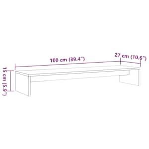 Stojan na monitor voskově hnědý 100x27x15 cm masivní borovice - obrázek 8