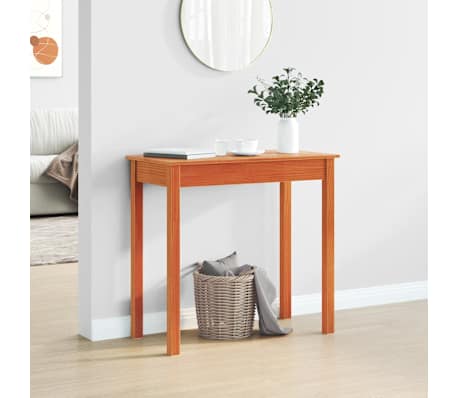 vidaXL Table console marron miel 80x40x75 cm bois massif de pin