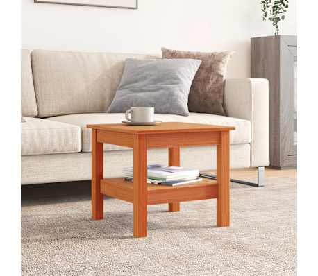 vidaXL Table basse cire marron 45x45x40 cm bois massif de pin