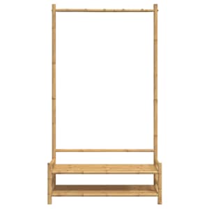 Stojan na oblečení s policemi 103 x 40 x 183 cm bambus - obrázek 5