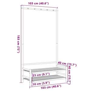 Stojan na oblečení s policemi 103 x 40 x 183 cm bambus - obrázek 9