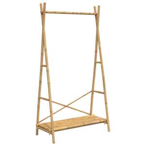 Stojan na oblečení s policí 102 x 50 x 190 cm bambus - obrázek 2