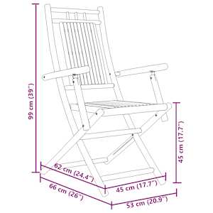 Skládací zahradní židle 2 ks 53 x 66 x 99 cm bambus - obrázek 10