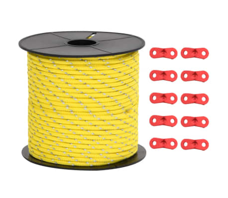 vidaXL T&auml;ltlina med reflekterande remsor och f&auml;sten 50 m 4 mm