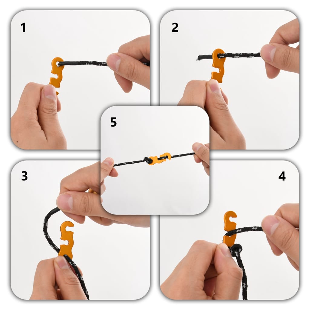 vidaXL Funie pentru cort cu chei reflectorizante, 8 buc., 4 m, 4 mm