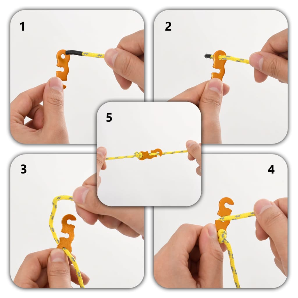 vidaXL Tentscheerlijnen met spanners 8 st reflecterend 4 m 4 mm afbeelding
