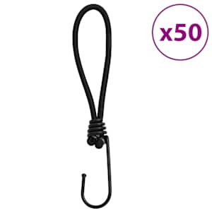 vidaXL bungee n&ouml;&ouml;rid konksuga 50 tk, 17 cm