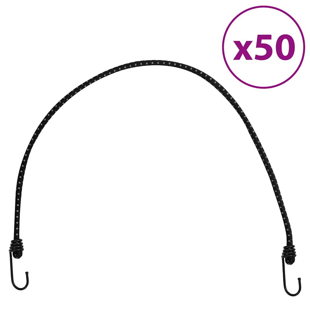 vidaXL Strikksnorer med refleksstrimler og kroker 50 stk 88 cm