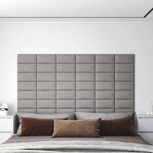 Nástěnný čelník 12 pcs 30 x 15 cm Světle šedá textil - obrázek 1