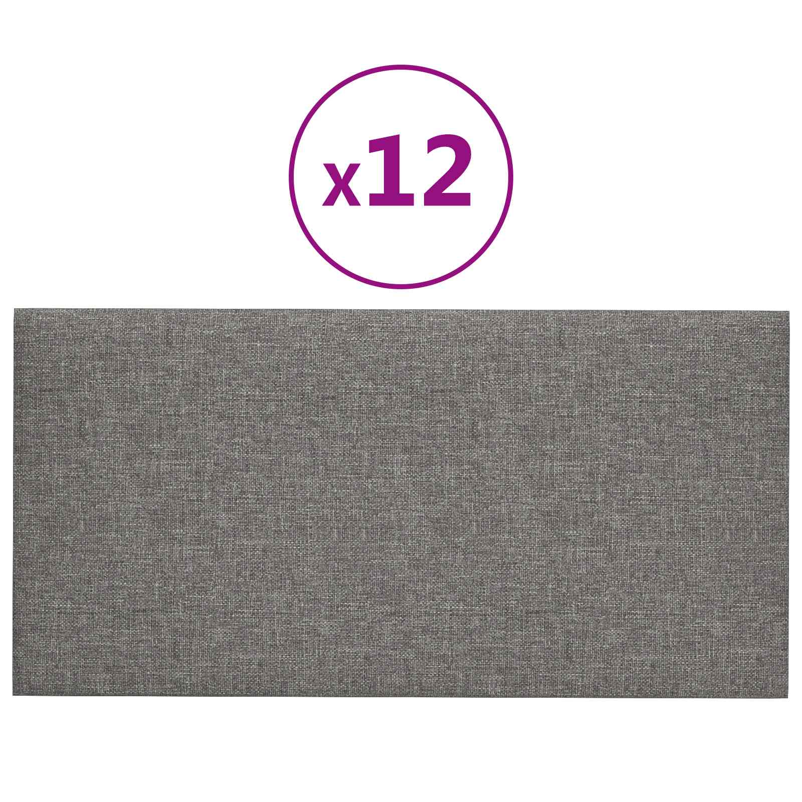 Wandhoofdbord 12 pcs Lichtgrijs 30 x 15 cm Stof image 3