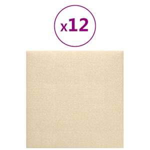 Nástěnný čelník 12 pcs 30 x 30 cm Krémová textil - obrázek 3