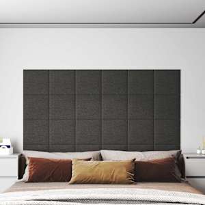 Nástěnný čelník 12 pcs 30 x 30 cm Tmavě šedá textil - obrázek 1