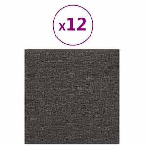Nástěnný čelník 12 pcs 30 x 30 cm Tmavě šedá textil - obrázek 3