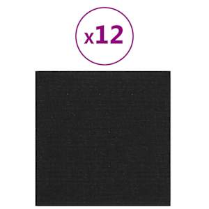 Nástěnný čelník 12 pcs 30 x 30 cm Černá textil - obrázek 3