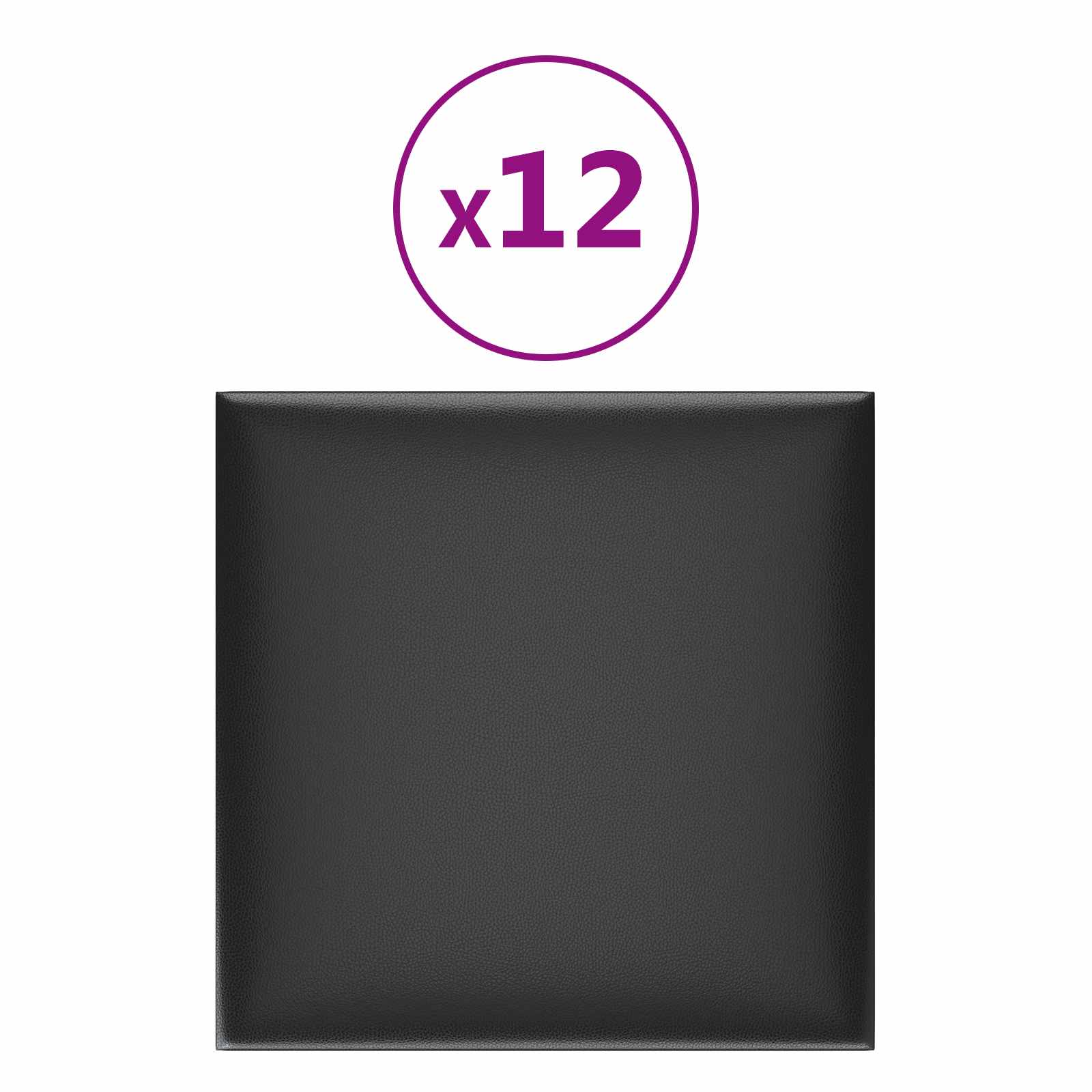 Wandhoofdbord 12 pcs Zwart 30 x 30 cm Stof image 3