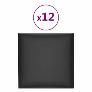 Nástěnný čelník 12 pcs 30 x 30 cm Černý textil - obrázek 3