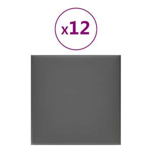 Nástěnný čelník 12 pcs 30 x 30 cm Šedý textil - obrázek 3