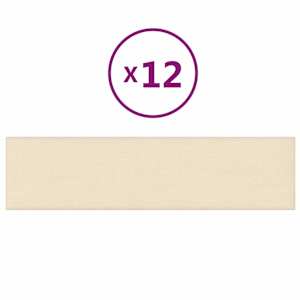 Nástěnný čelník 12 pcs 60 x 15 cm Krémová textil - obrázek 3