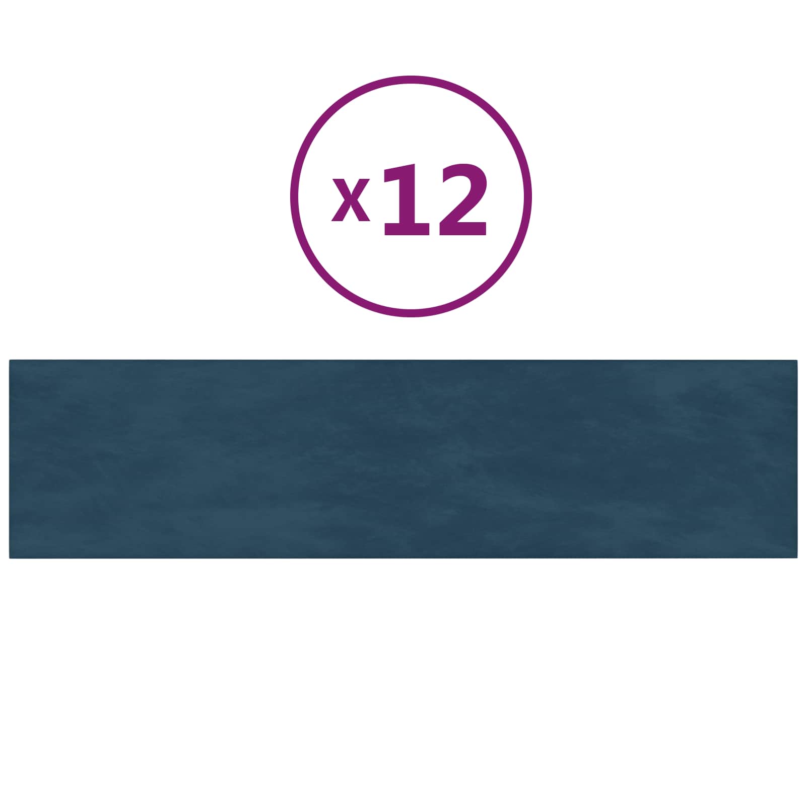 Wandhoofdbord 12 pcs Blauw 60 x 15 cm Fluweel image 3