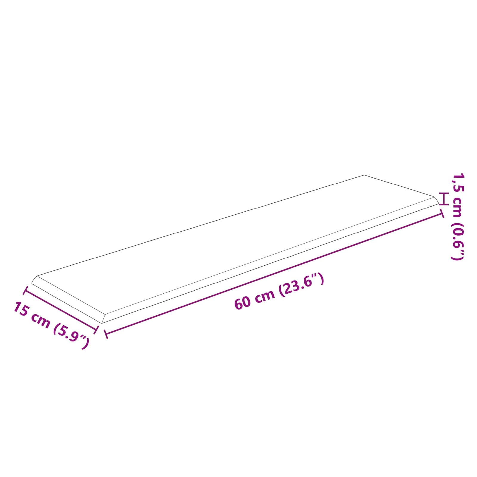 Wandhoofdbord 12 pcs Crème 60 x 15 cm Fluweel image 7