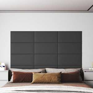 Nástěnný čelník 12 pcs 60 x 30 cm Šedý textil - obrázek 1