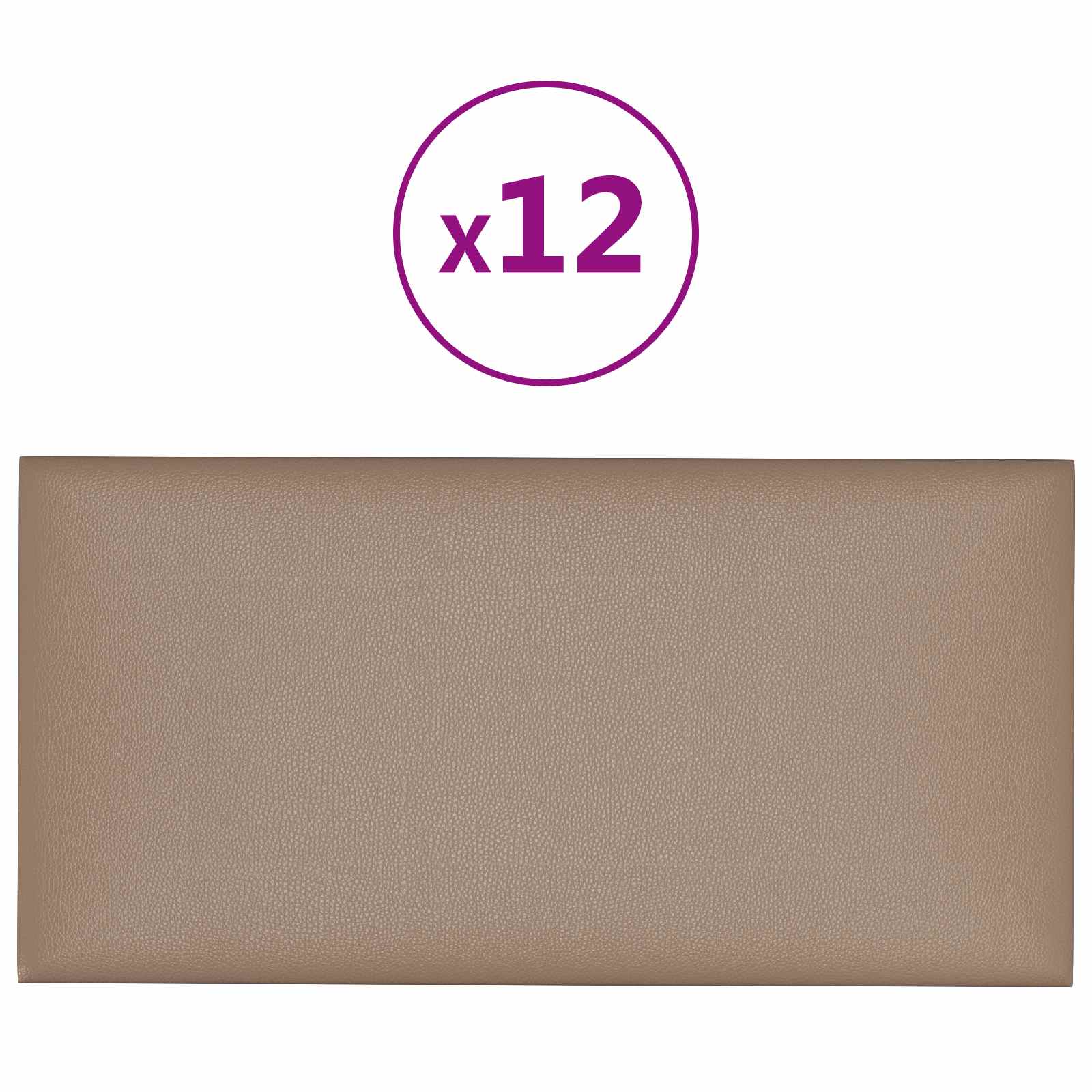 Wandhoofdbord 12 pcs Cappuccino 60 x 30 cm Stof image 3