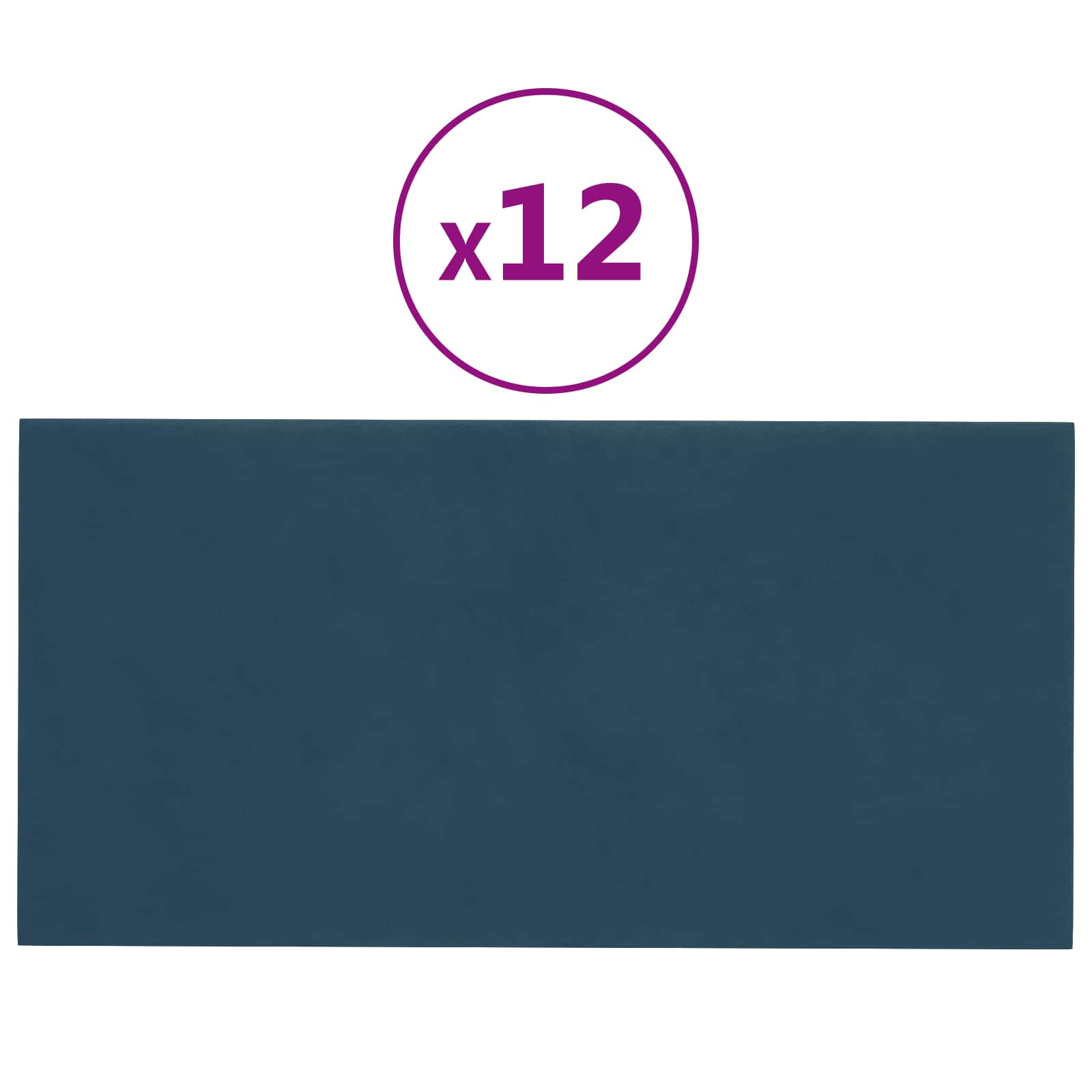 Wandhoofdbord 12 pcs Blauw 60 x 30 cm Fluweel image 3