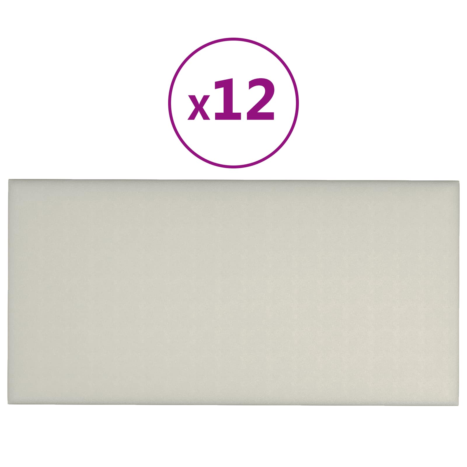 Wandhoofdbord 12 pcs Crème 60 x 30 cm Fluweel image 3