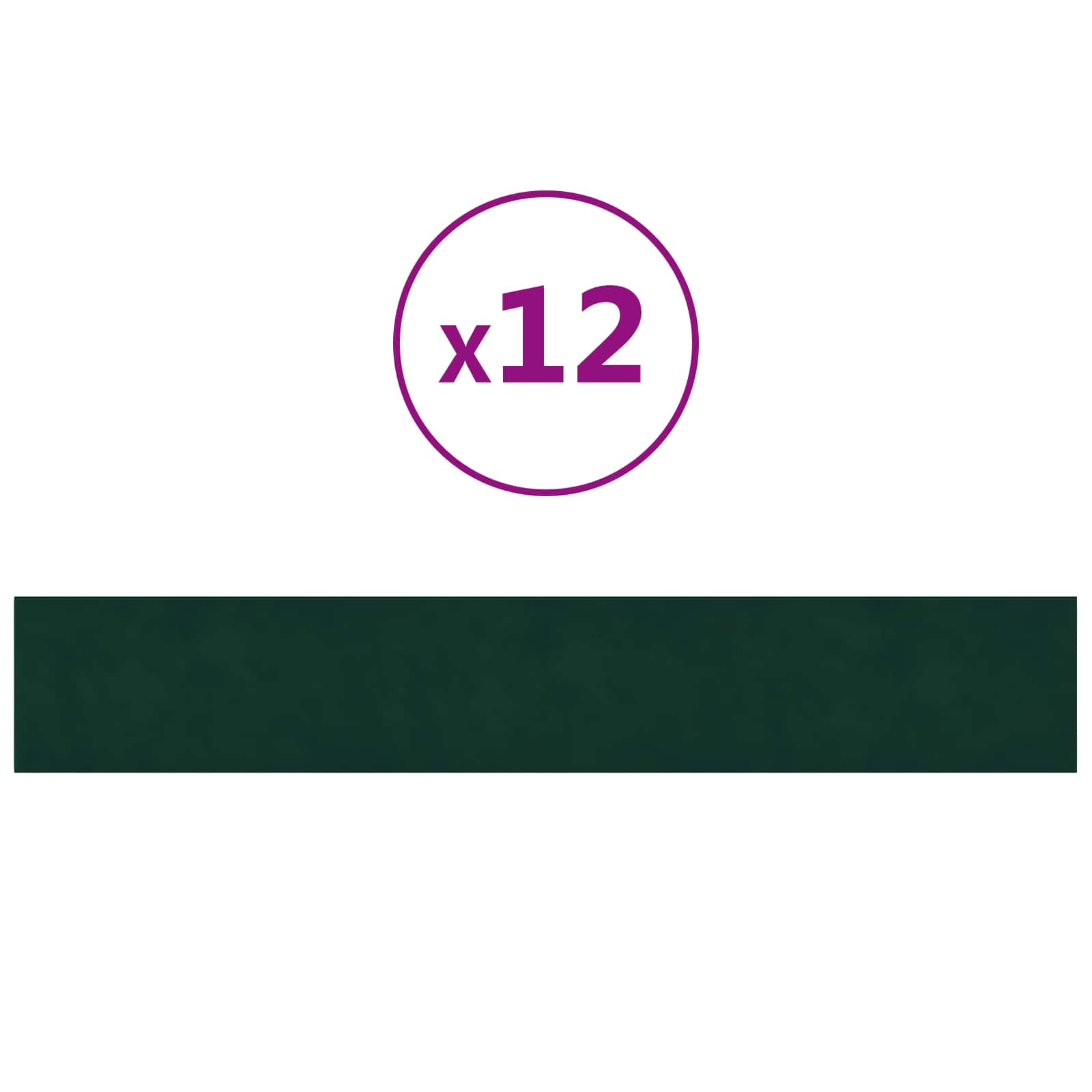 Wandhoofdbord 12 pcs Donkergroen 90 x 15 cm Fluweel image 3