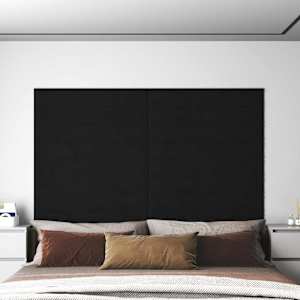 Stenska glavna postelja 12 pcs Črna 90 x 15 cm Žamet
