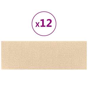 Nástěnný čelník 12 ks 90 x 30 cm Krémová textil - obrázek 3