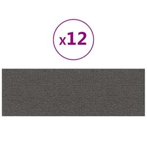 Nástěnný čelník 12 pcs Tmavě šedá 90 x 30 cm textil - obrázek 3