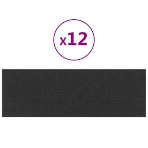 Nástěnný čelník 12 pcs Černá 90 x 30 cm textil - obrázek 3