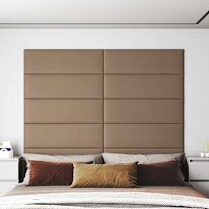 Stenska glavna postelja 12 pcs Kapučino 90 x 30 cm blago