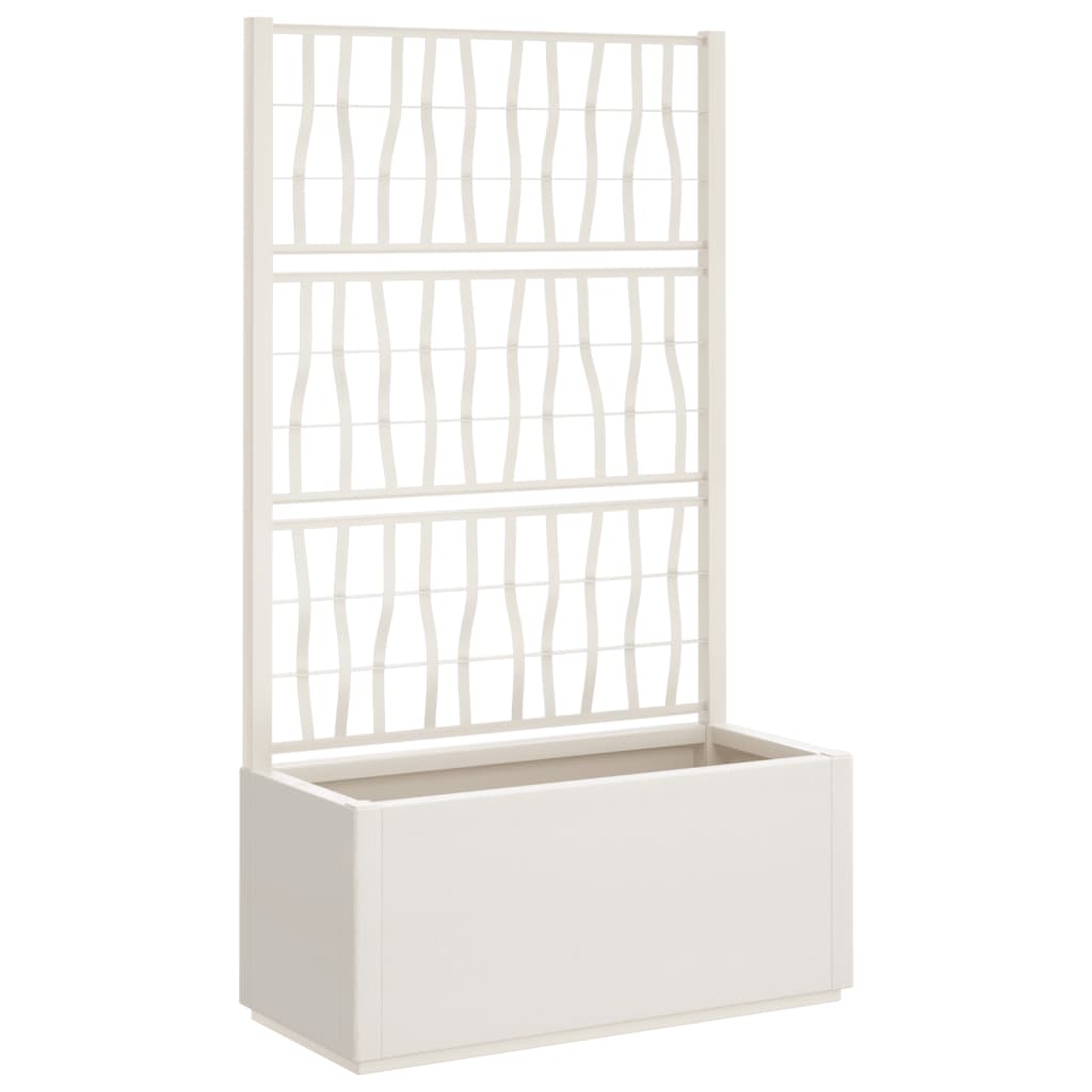 vidaXL Záhradný kvetináč s mriežkou biely 80x36x140 cm PP