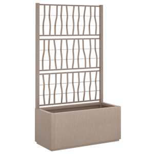 Zahradní truhlík s treláží světle hnědý 80 x 36 x 140 cm PP - obrázek 2