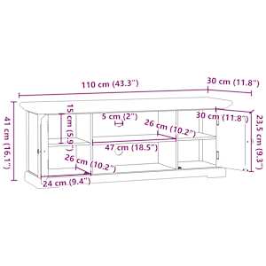 TV skříňka bílá 110 x 30 x 41 cm kompozitní dřevo - obrázek 10