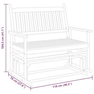 Lavice glider hnědá 118 x 70 x 104,5 cm masivní topolové dřevo - obrázek 9