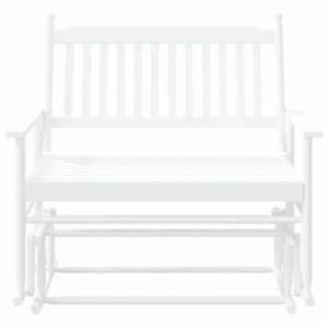Lavice glider bílá 118 x 70 x 104,5 cm masivní topolové dřevo - obrázek 4