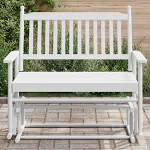 Lavice glider bílá 118 x 70 x 104,5 cm masivní topolové dřevo