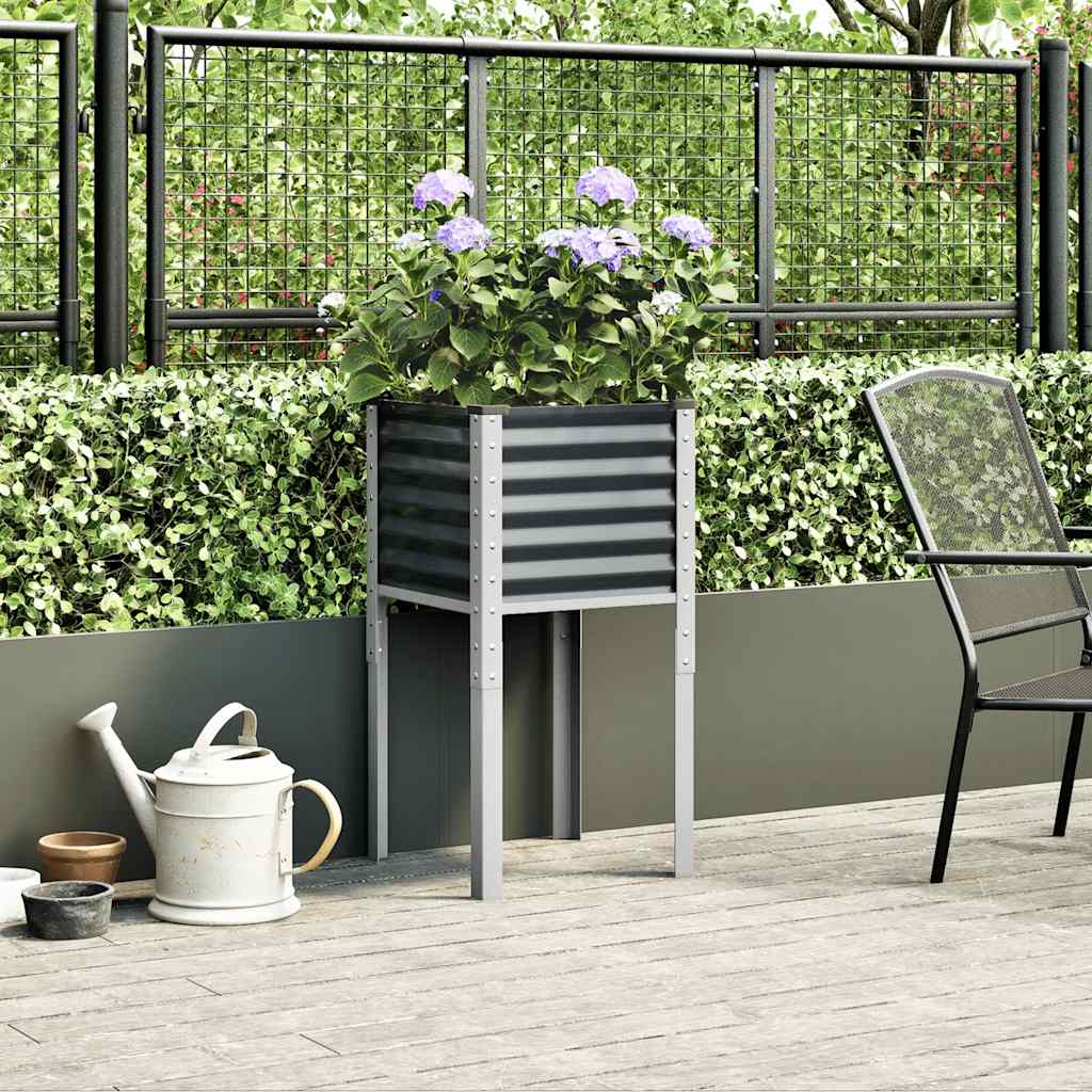 vidaXL Plantenbak 45x45x88 cm staal antracietkleurig afbeelding